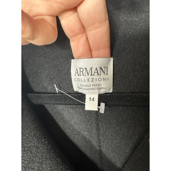 Armani Collezioni Leopard Print Band Collar Jacket Womens 14 Plus Double Faced - Picture 9 of 9